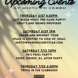 We are thrilled to share our lineup of exciting events for our Midtown Green residents! Be sure to mark your calendars! 🥳 Instagram post from @midtowngreen on June 24, 2024 16:43:01pm